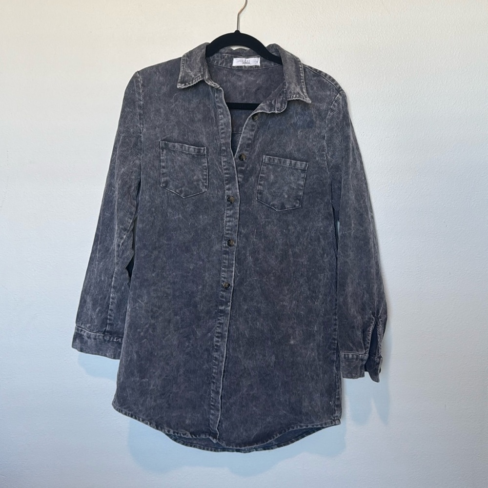 TALULAH- grey corduroy shacket, size small